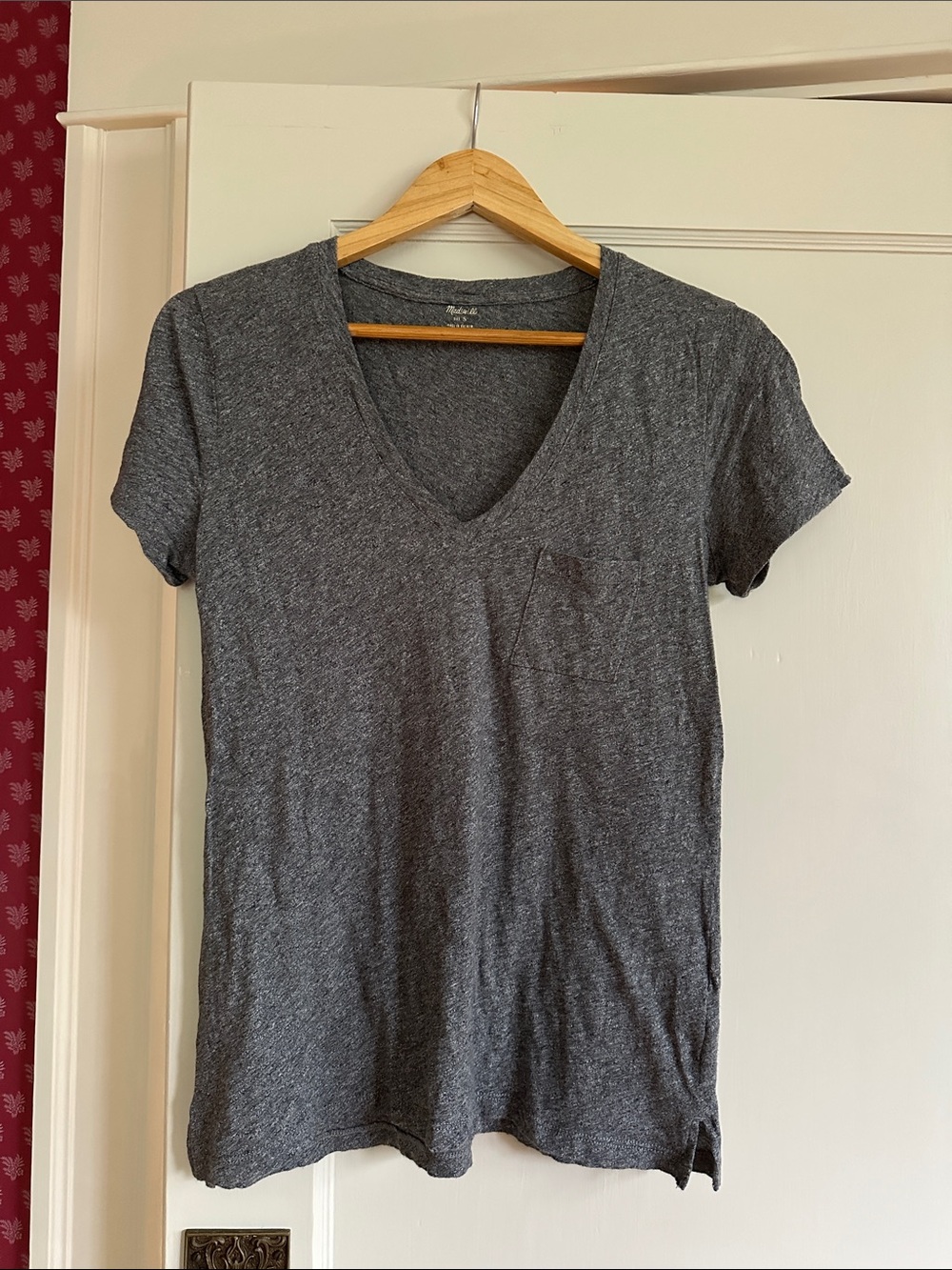 Madewell Women's V-Neck Pocket Tee - Gray